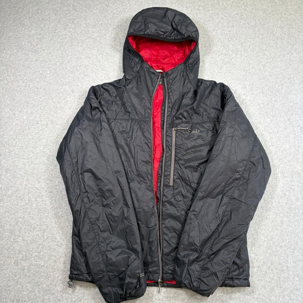 Rab Pertex Quantum Puffer Jacket Mens Medium Black Primaloft Insulated FLAW